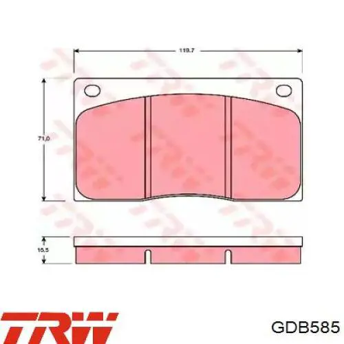 Гальмівні колодки TRW GDB585 ціна, від 30.11 USD