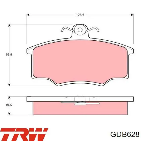 Гальмівні колодки TRW GDB628 ціна, від 15.23 USD