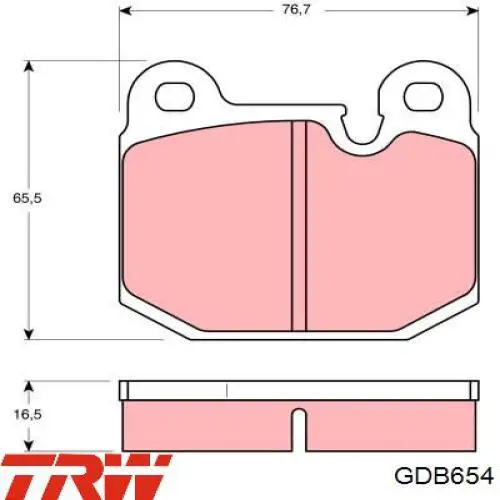 Купити GDB654 TRW Колодки гальмівні передні, дискові