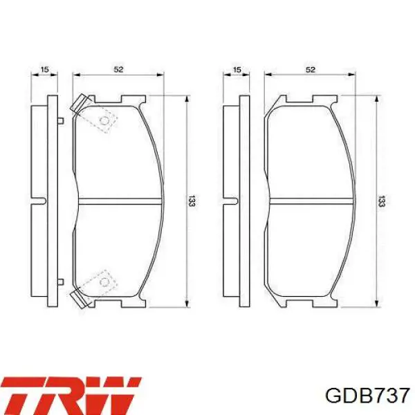 Гальмівні колодки TRW GDB737 ціна, від 15.26 USD