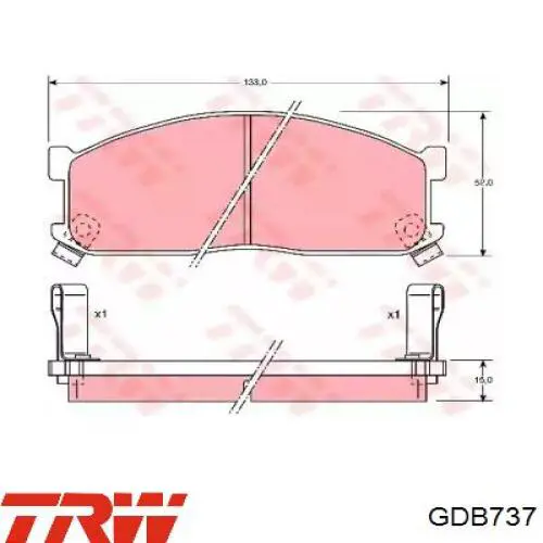 Купити GDB737 TRW Колодки гальмівні передні, дискові