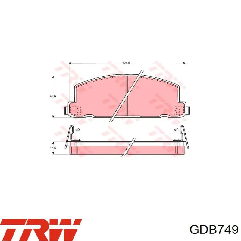  Колодки гальмівні передні, дискові Isuzu Gemini 