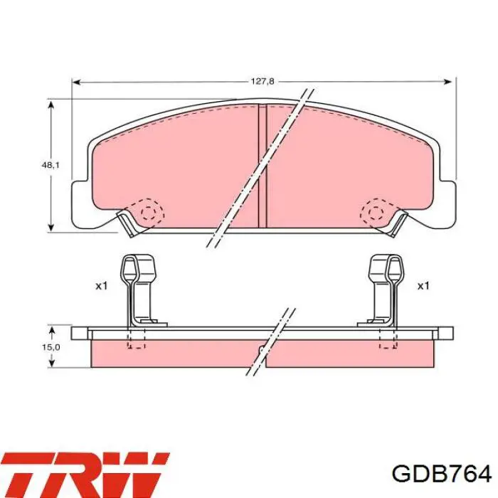 GDB764 TRW колодки гальмівні передні, дискові