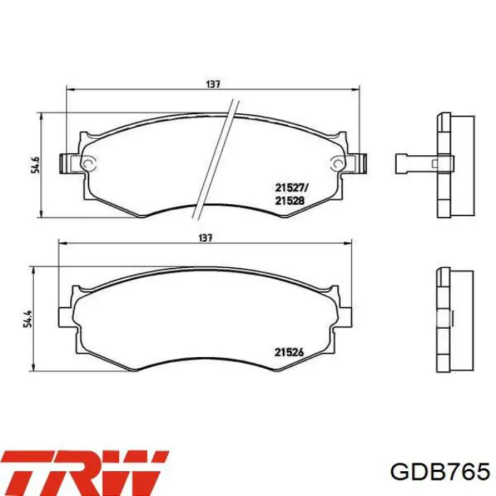 Гальмівні колодки TRW GDB765 ціна, від 15.22 USD
