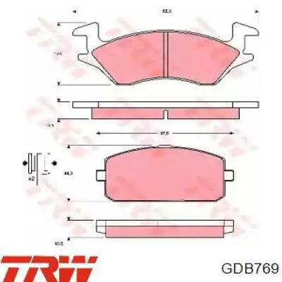 GDB769 TRW колодки гальмівні передні, дискові