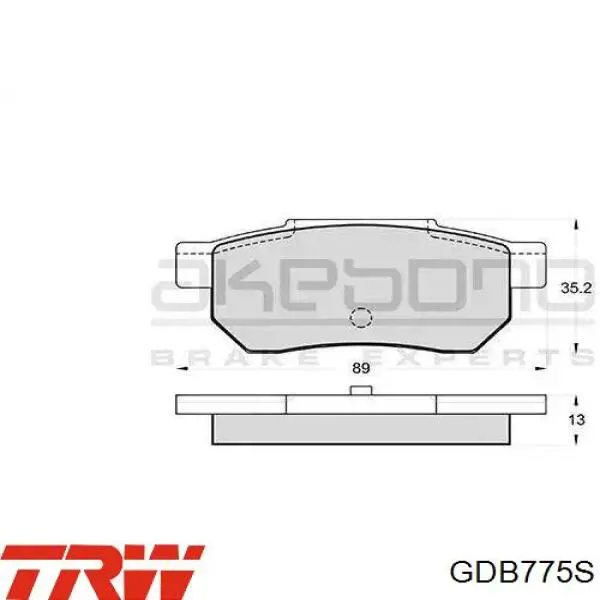 Купити GDB775S TRW Задні колодки