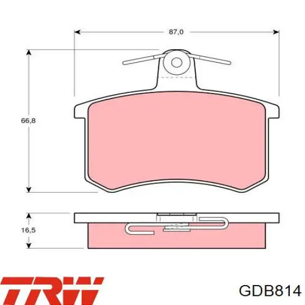 Купити GDB814 TRW Задні колодки