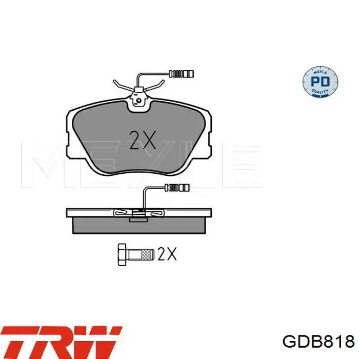 Передні тормозні колодки GDB818 TRW