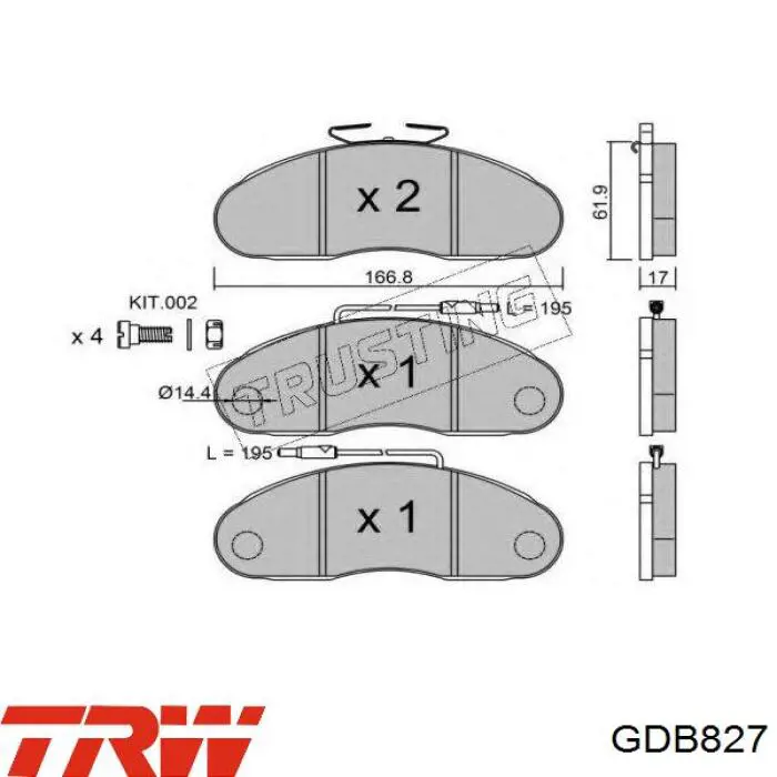 Передні тормозні колодки LP828 Delphi