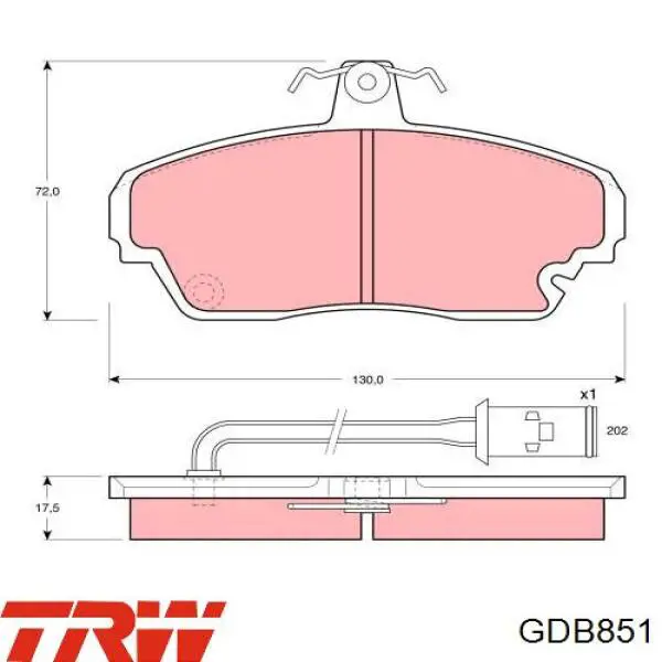 Купити GDB851 TRW Колодки гальмівні передні, дискові