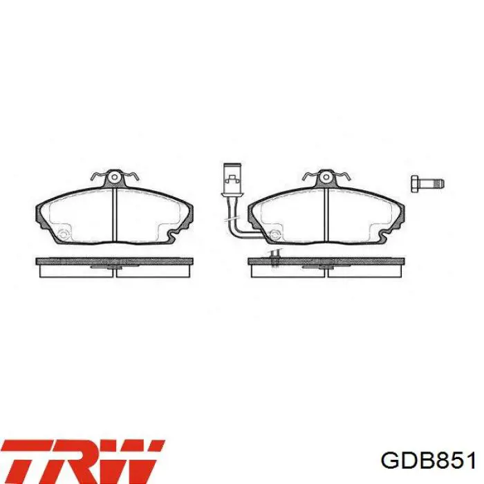 GDB851 TRW колодки гальмівні передні, дискові