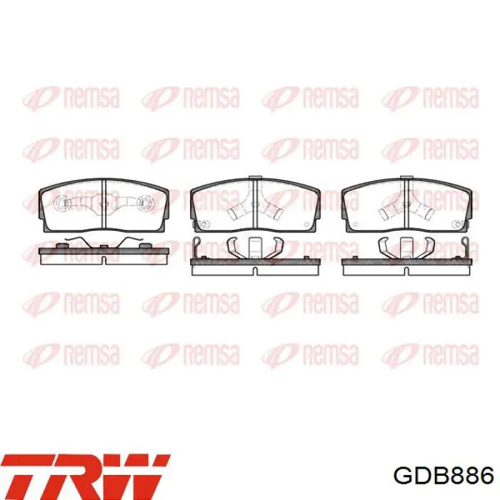 Колодки гальмівні передні, дискові GDB886 TRW