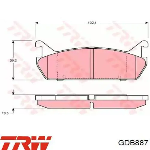 Купити GDB887 TRW Задні колодки
