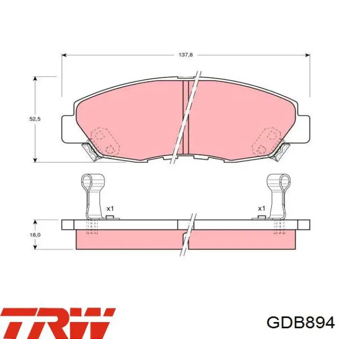 Колодки гальмівні передні, дискові GDB894 TRW