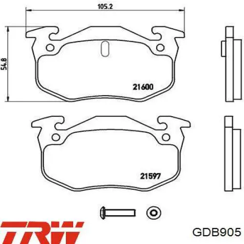 Купити GDB905 TRW Задні колодки