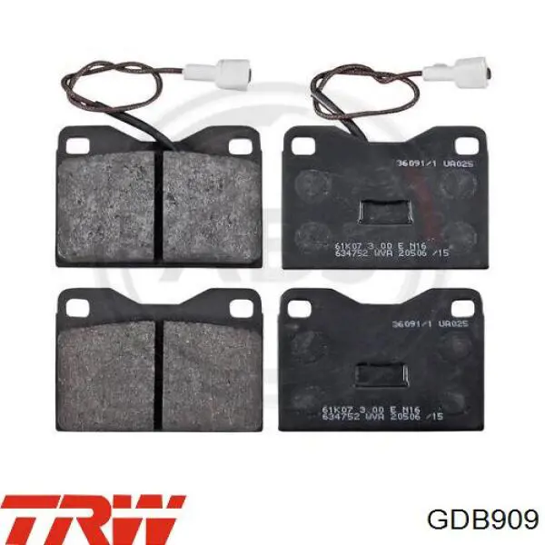 GDB909 TRW Передні гальмівні колодки