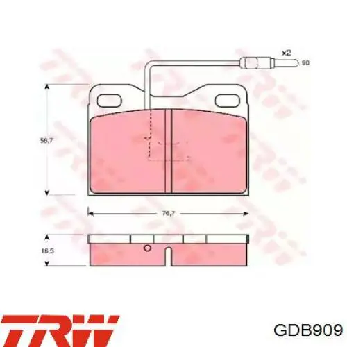 Гальмівні колодки TRW GDB909 ціна, від 22.57 USD