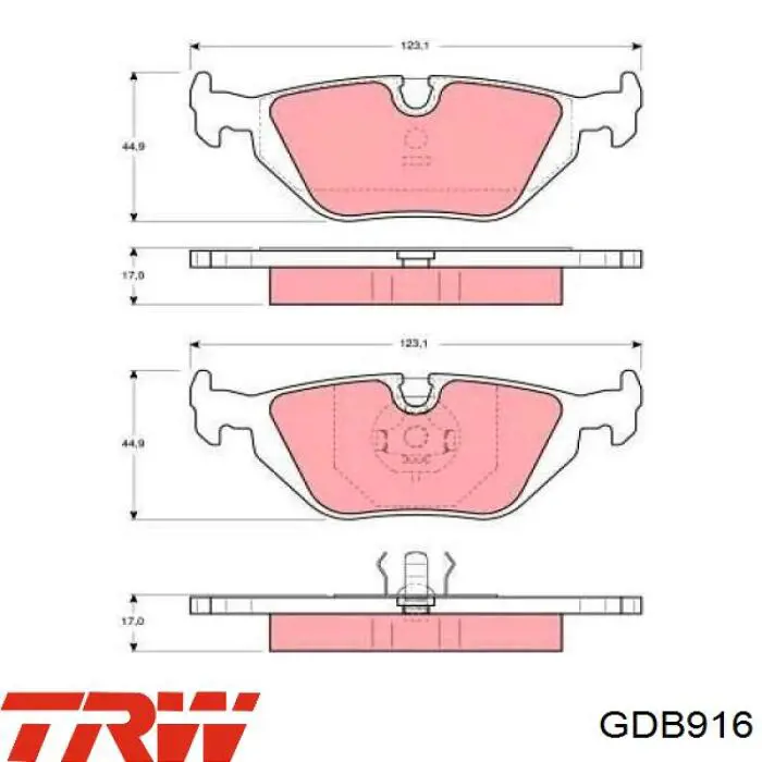 Передні тормозні колодки GDB916 TRW