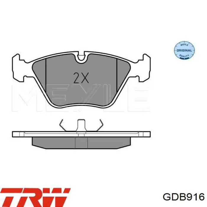 Купити GDB916 TRW Колодки гальмівні передні, дискові