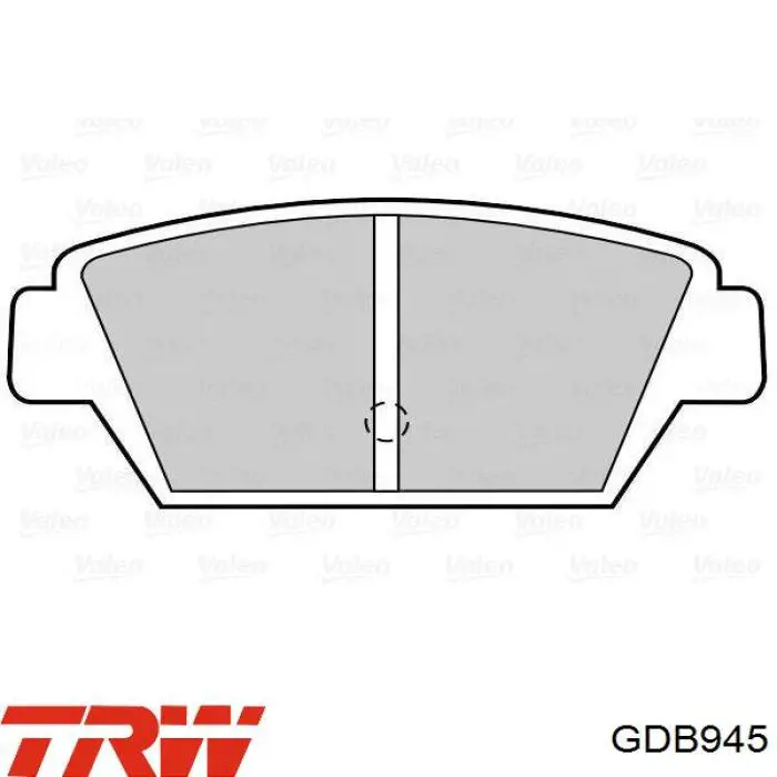 Задні гальмівні колодки GDB945 TRW