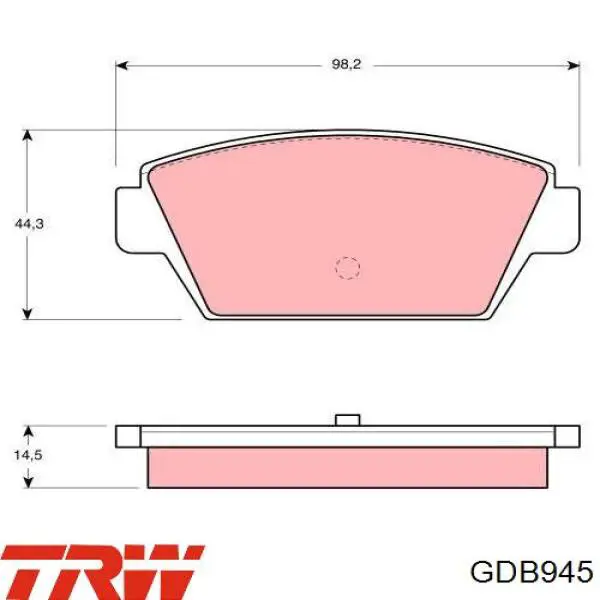 Задні гальмівні колодки TRW GDB945 ціна, від 14.57 USD