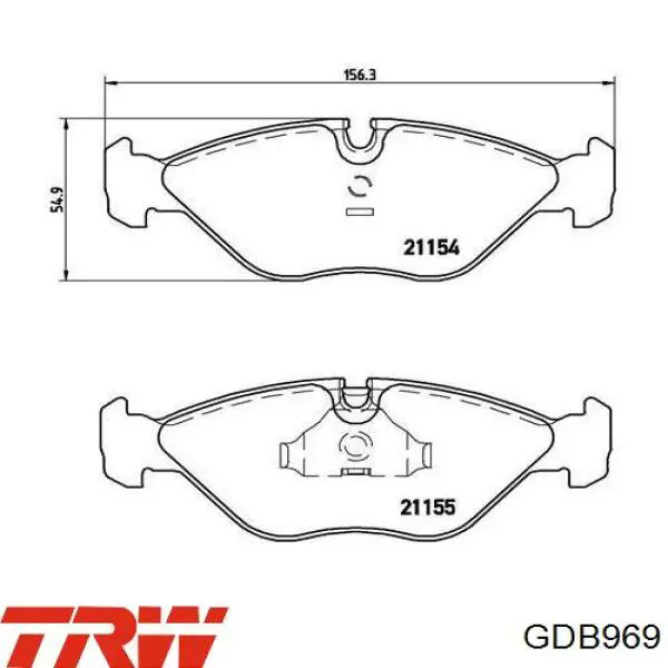 Гальмівні колодки TRW GDB969 ціна, від 31.35 USD