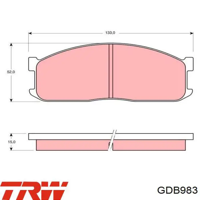 Колодки гальмівні передні, дискові GDB983 TRW