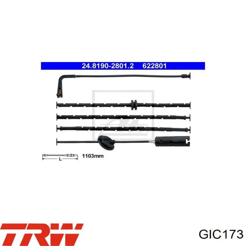 Сигналізатор знос гальмівних колодок TRW GIC173 ціна, від 8.25 USD