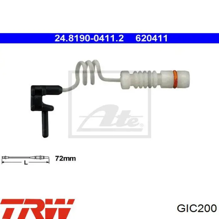 Датчик зносу гальмівних колодок, задній TRW GIC200 ціна, від 2.48 USD