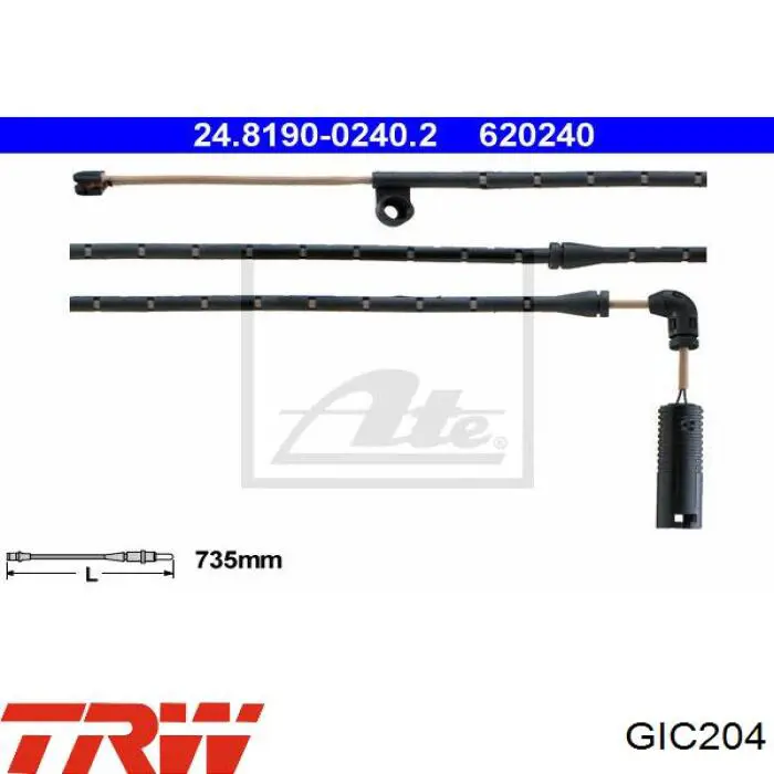 Сенсор зносу TRW GIC204 ціна, від 9.56 USD