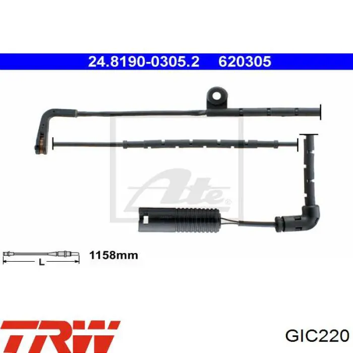 Сигналізатор знос гальмівних колодок TRW GIC220 ціна, від 10.59 USD