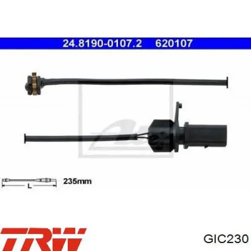 Сигналізатор знос гальмівних колодок TRW GIC230 ціна, від 3.76 USD