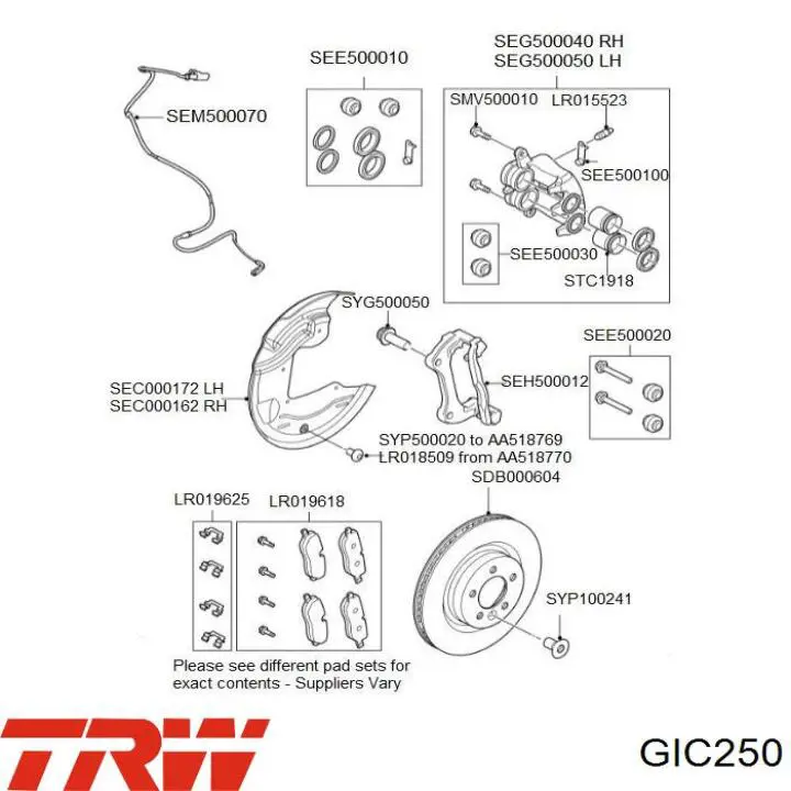 Купити GIC250 TRW Датчик зносу гальмівних колодок