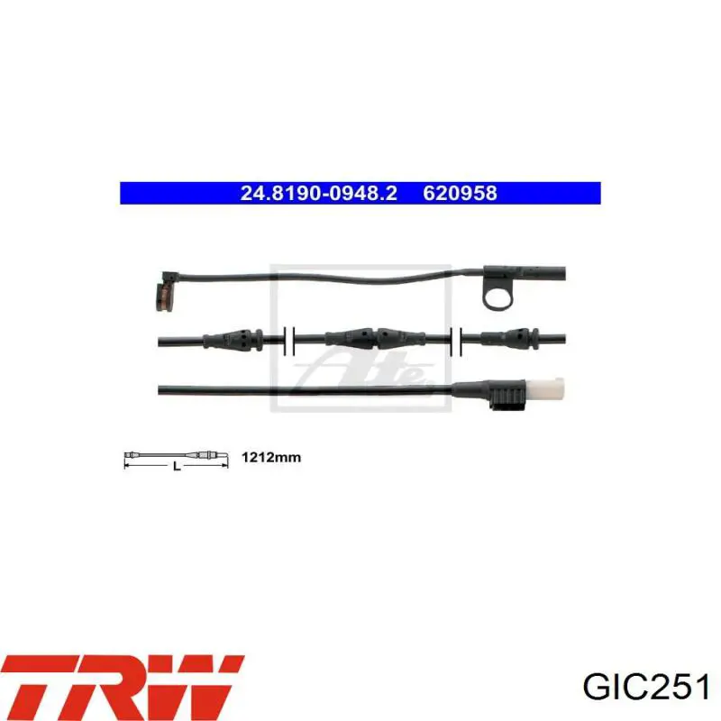 GIC251 TRW датчик зносу гальмівних колодок, передній