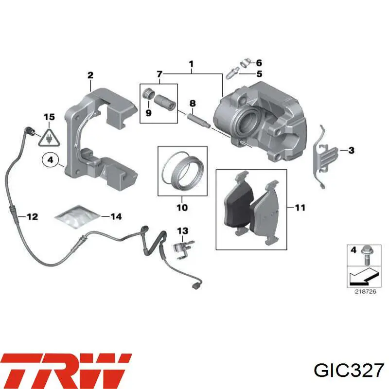 Сигналізатор знос гальмівних колодок TRW GIC327 ціна, від 10.78 USD