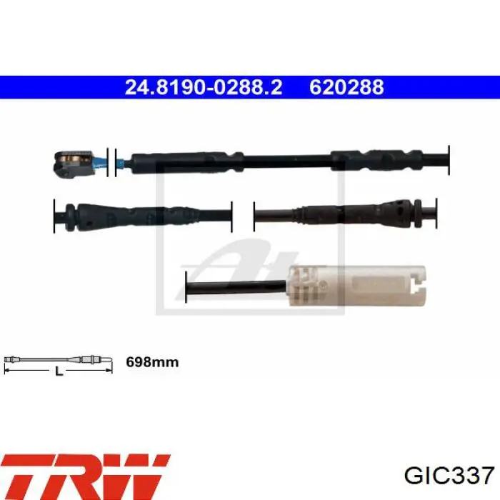 Датчик зносу гальмівних колодок, передній Brembo A00488 ціна, від 4.16 USD