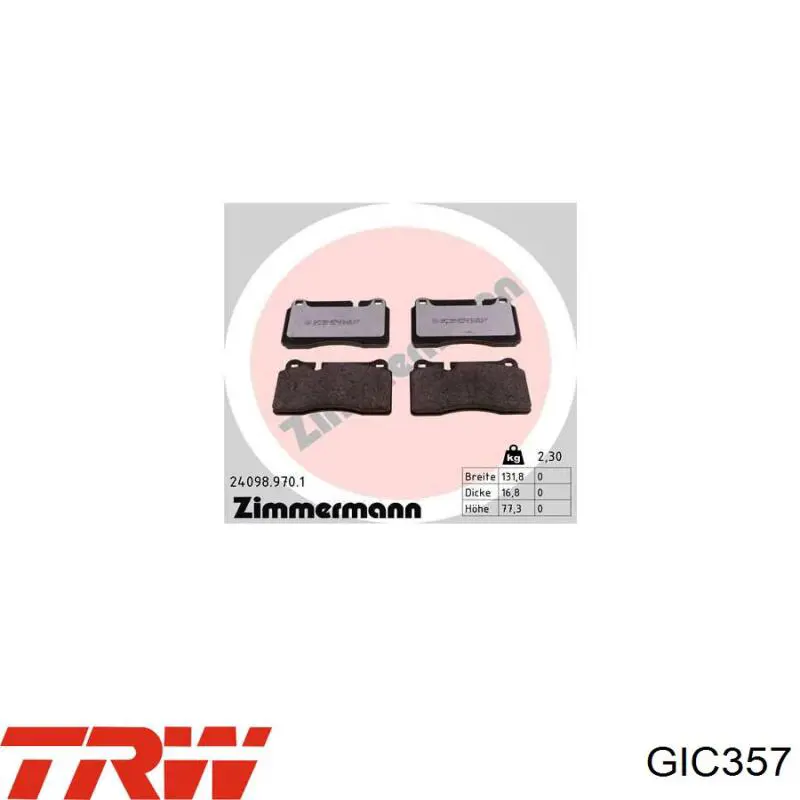 Сигналізатор знос гальмівних колодок TRW GIC357 ціна, від 8.05 USD