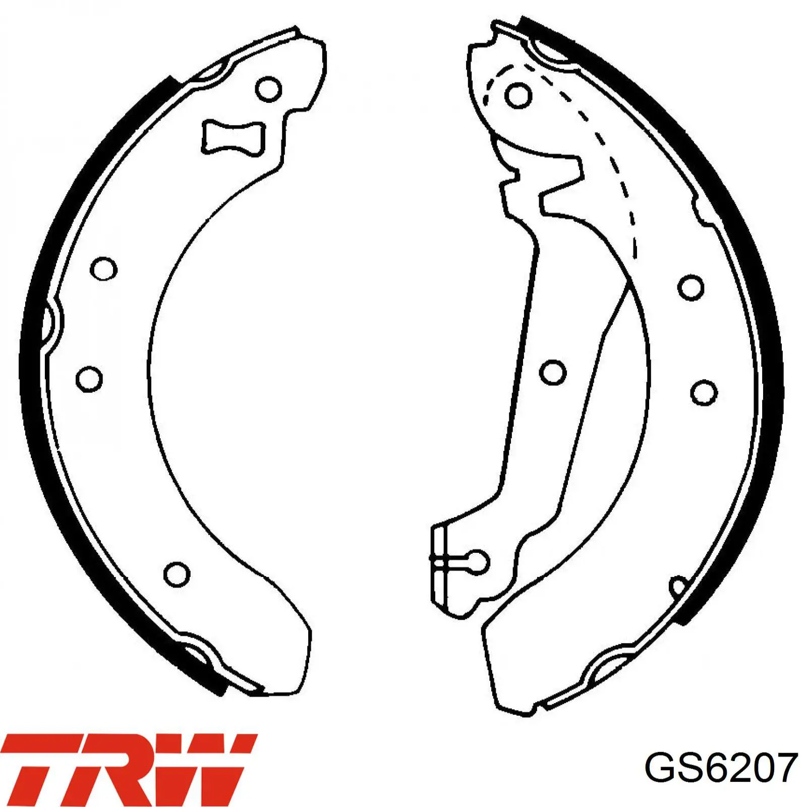 GS6207 TRW колодки гальмові задні, барабанні
