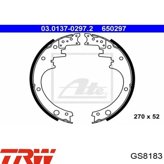 Колодки гальмові задні, барабанні GS8183 TRW