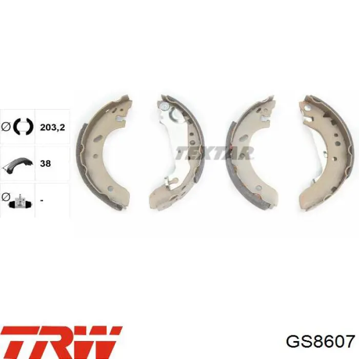 Колодки гальмові задні, барабанні TRW GS8607 ціна, від 24.31 USD