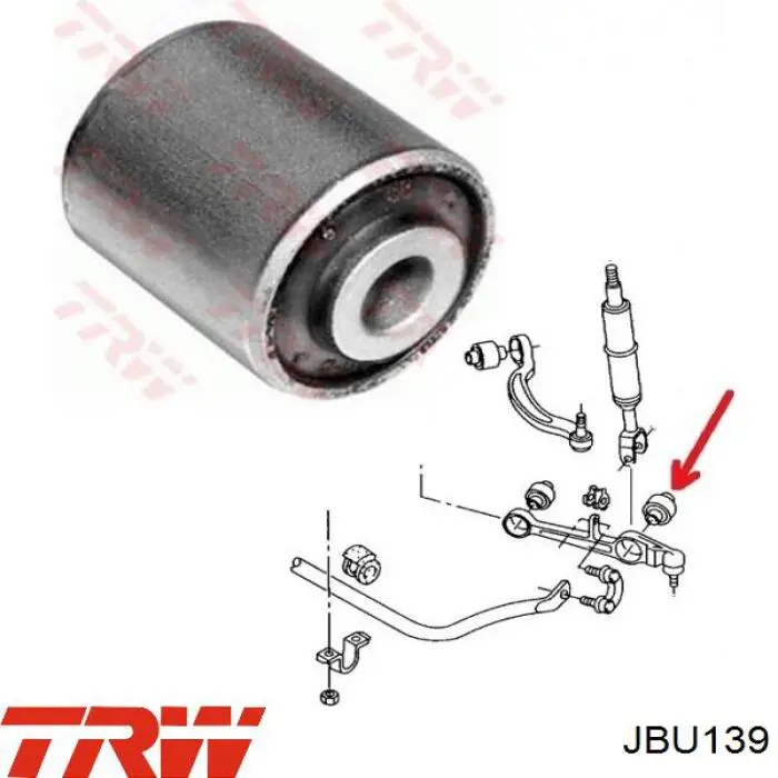 Сайлентблок нижнього важеля передньої підвіски TRW JBU139 ціна, від 3.62 USD