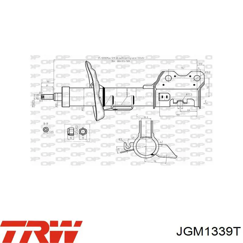 Амортизатор передній, правий Kayaba 3340213 ціна, від 113.10 USD