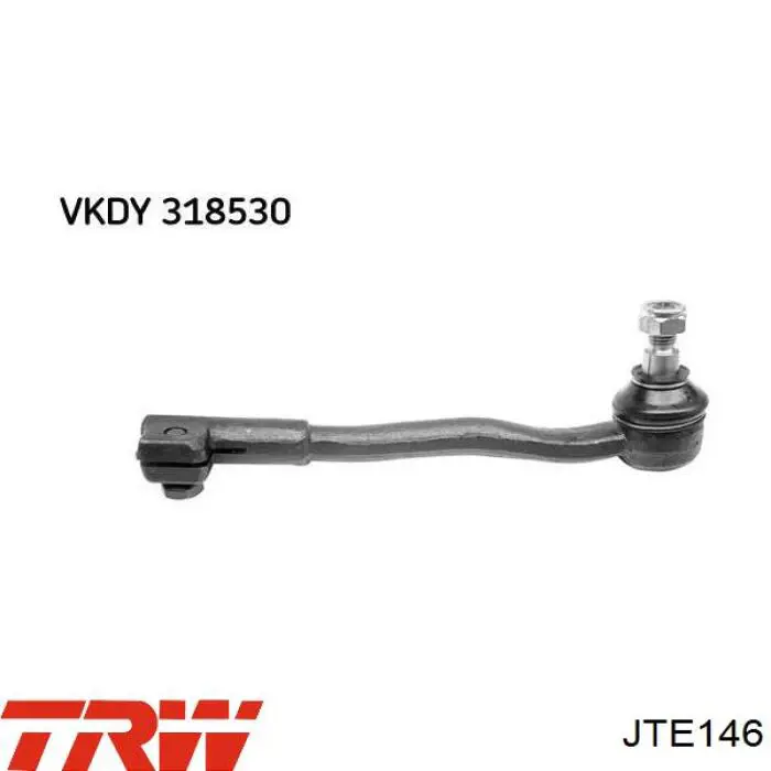 Накінечник центральної рульової тяги, правий TRW JTE146 ціна, від 18.03 USD