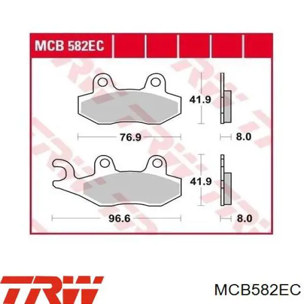 Колодки гальмівні передні, дискові MCB582EC TRW