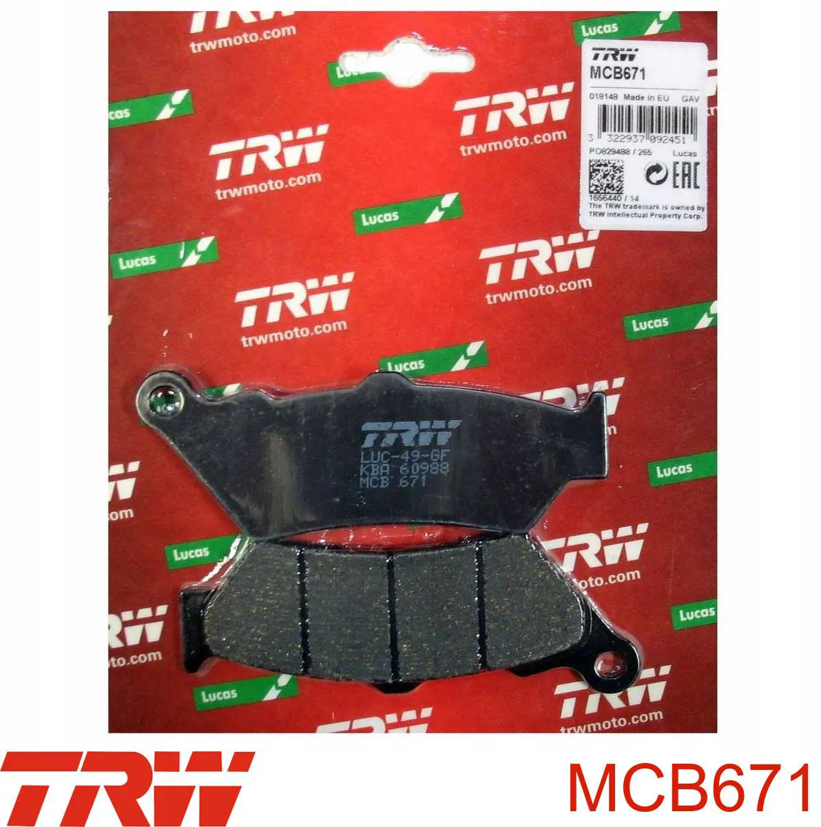 Купити MCB671 TRW Задні колодки