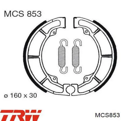MCS853 TRW Колодки гальмівні задні, барабанні