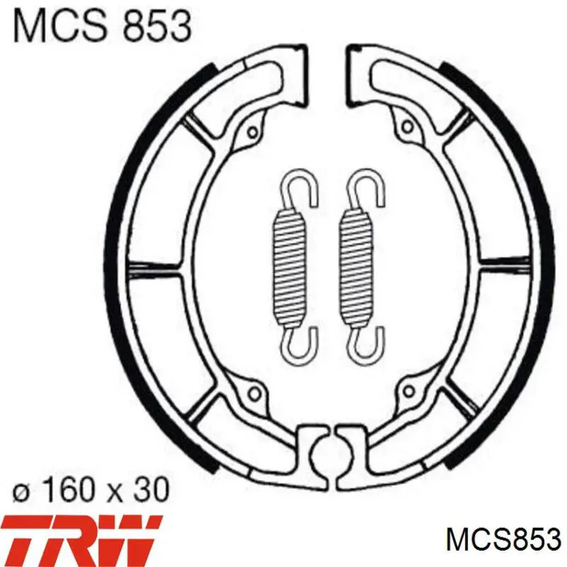 Купити MCS853 TRW Колодки гальмові задні, барабанні