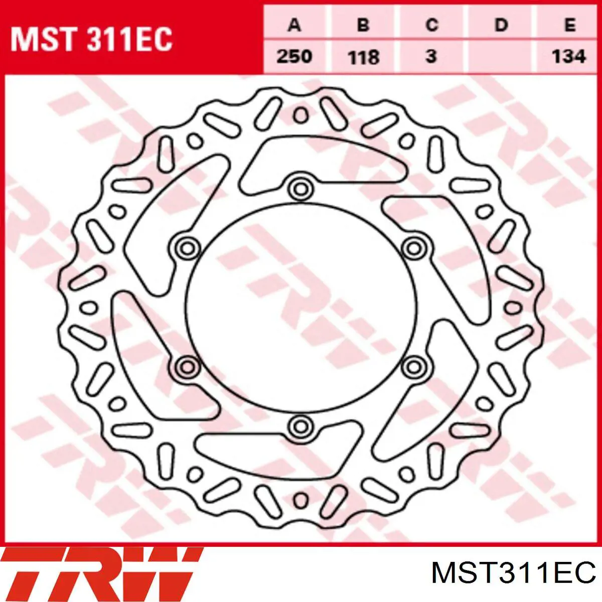 Диск переднього гальма TRW MST311EC ціна, від 65.75 USD