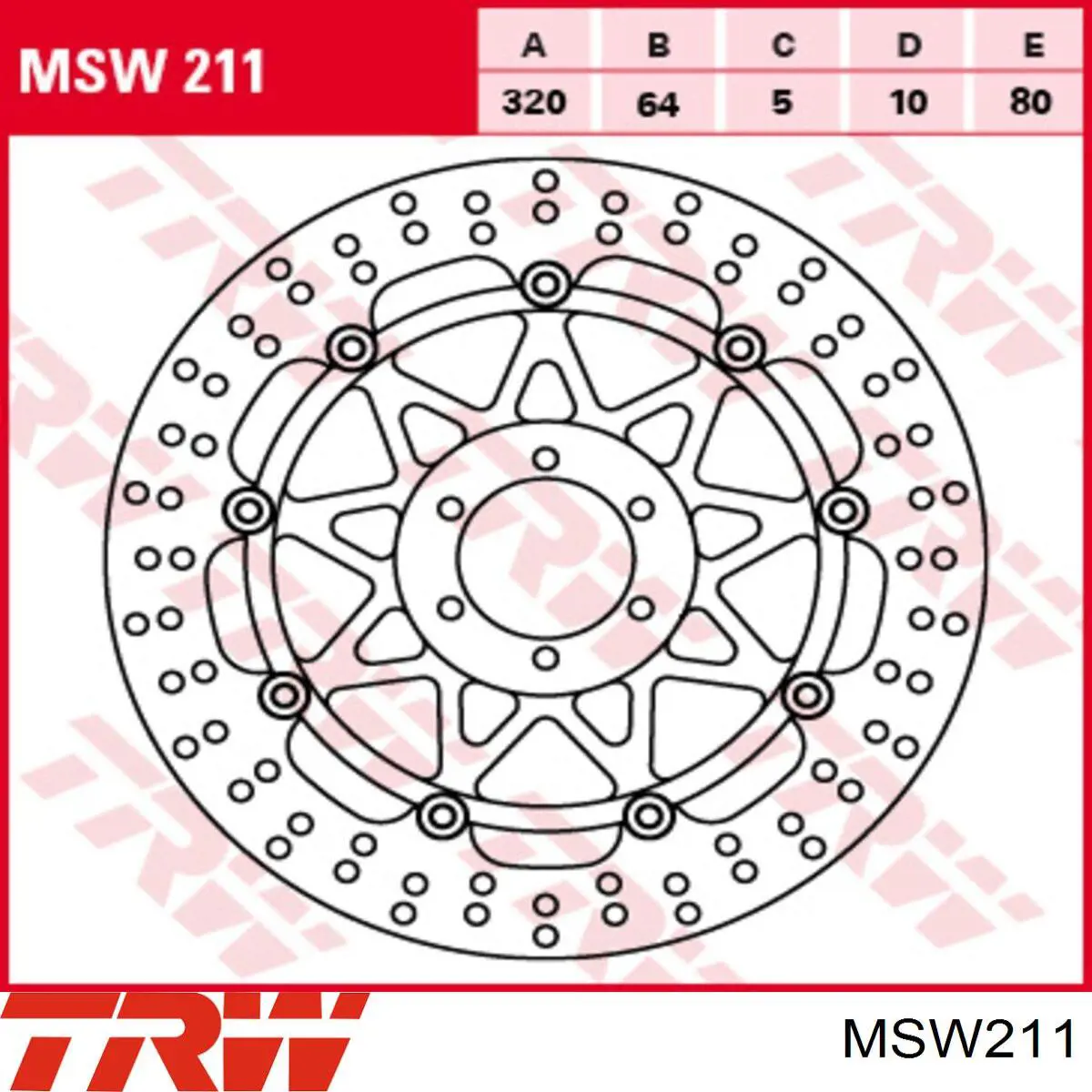 MSW211 TRW Гальмо дискове переднє