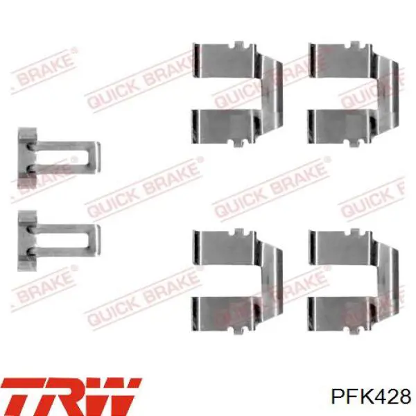 Комплект пружинок кріплення дискових колодок, задніх PFK428 TRW